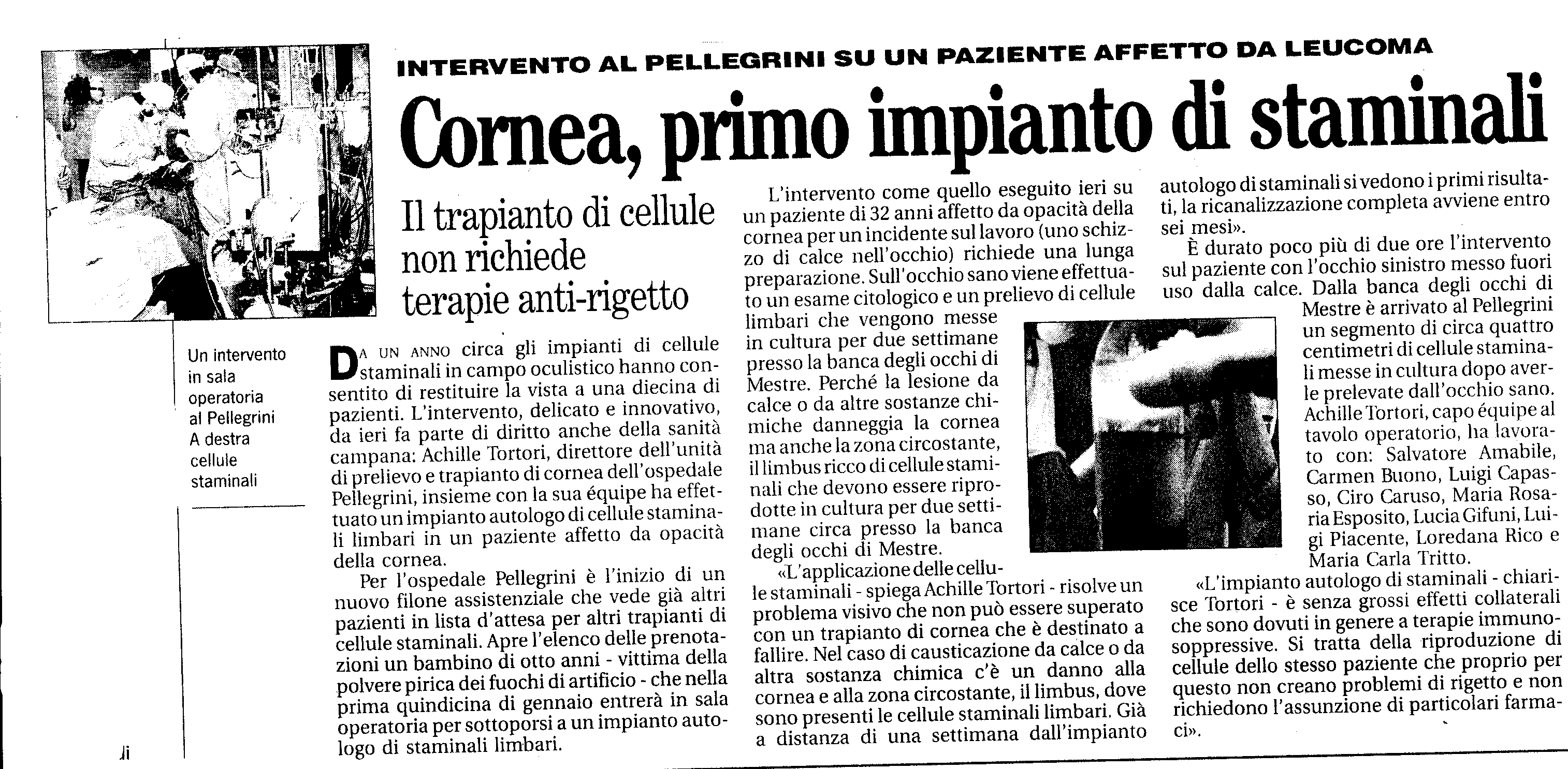 Articolo pubblicato su 'Il Mattino Salute', il 14/12/2005